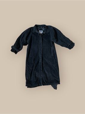Classic Black Corduroy long coat